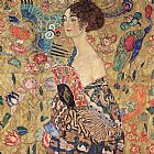 lady with fan by Gustav Klimt
